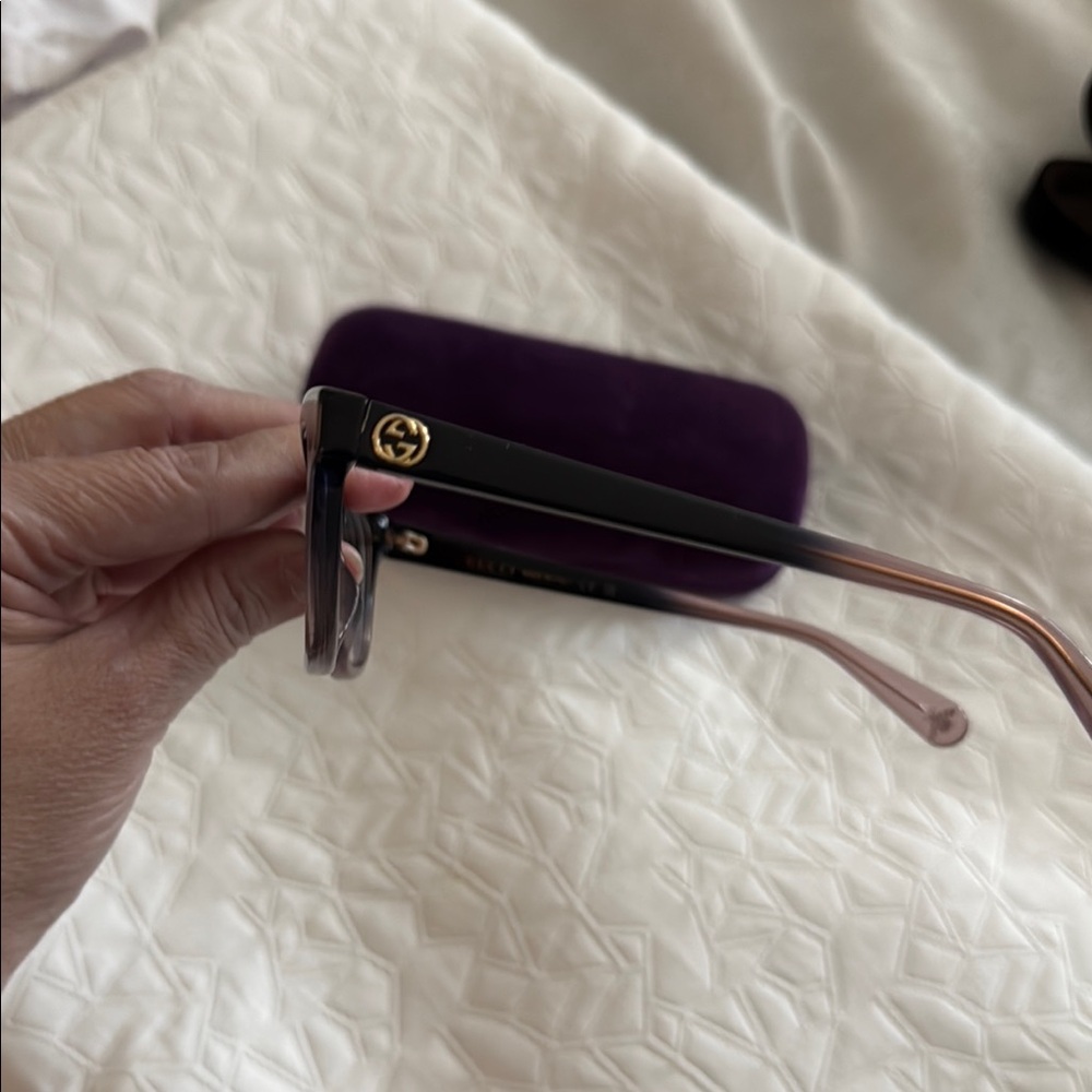 Gucci Ombré Black Purple Glasses with Case Authentic - Picture 2 of 9